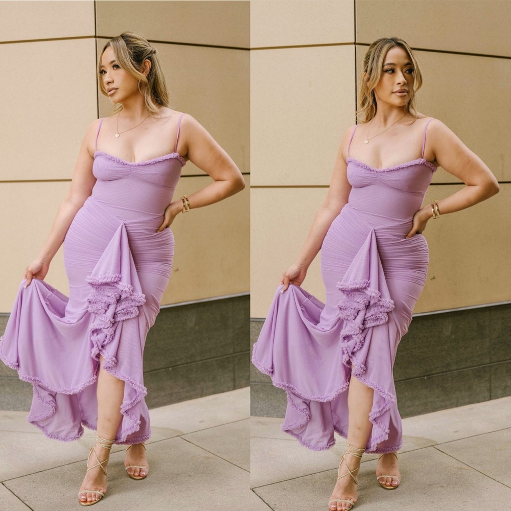 House of CB Purple High Low Bodycon Dress